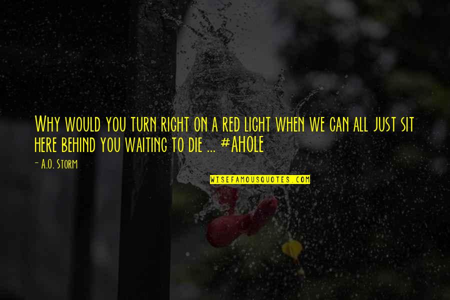 Work And Office Quotes By A.O. Storm: Why would you turn right on a red