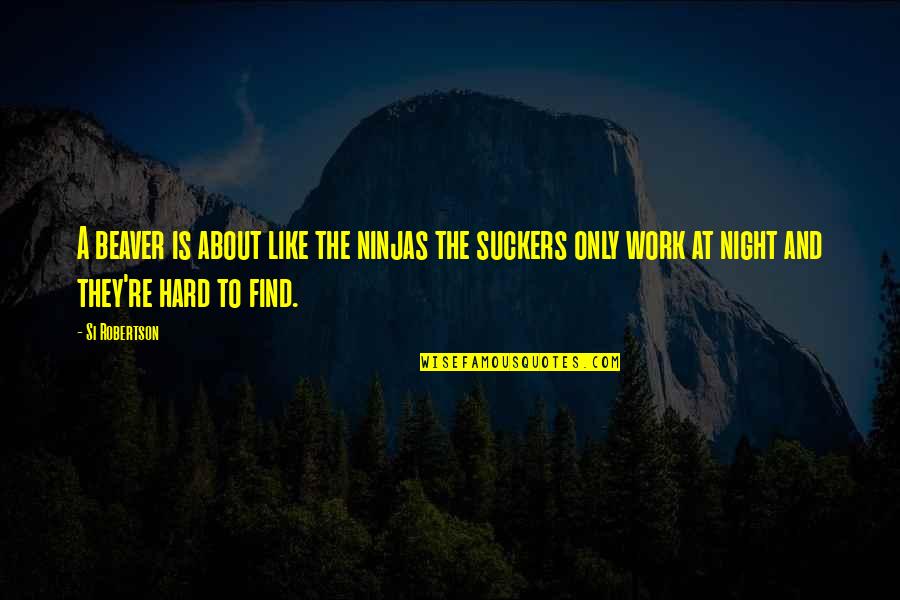 Work At Night Quotes By Si Robertson: A beaver is about like the ninjas the