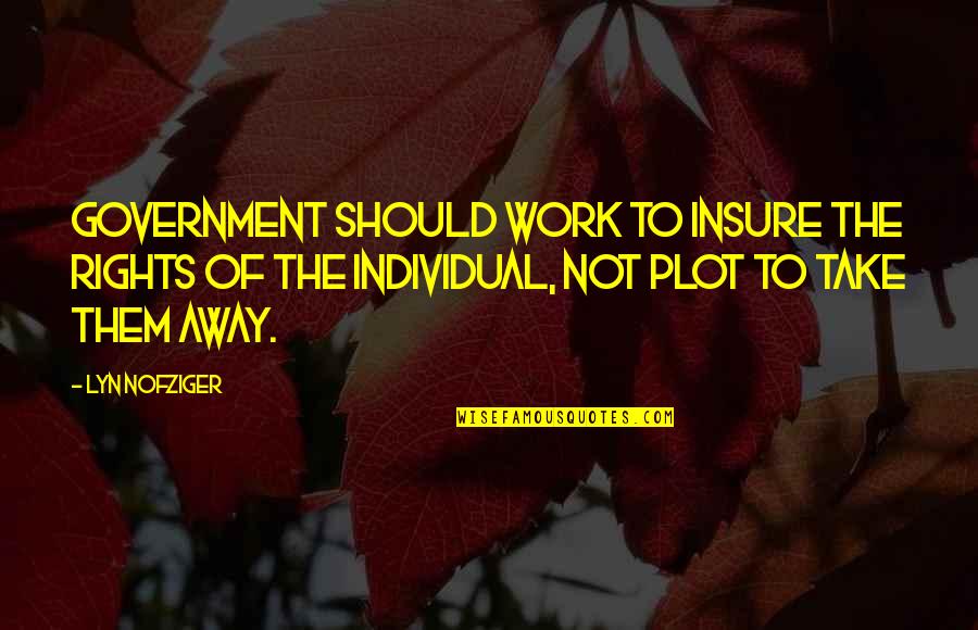 Work Away Quotes By Lyn Nofziger: Government should work to insure the rights of