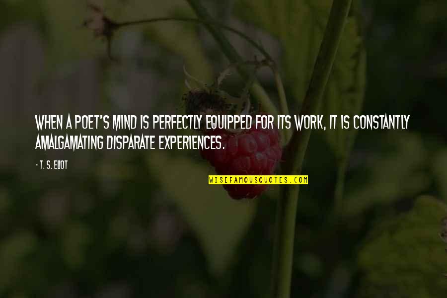Work Experiences Quotes By T. S. Eliot: When a poet's mind is perfectly equipped for