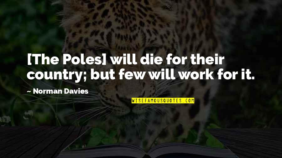 Work For Country Quotes By Norman Davies: [The Poles] will die for their country; but