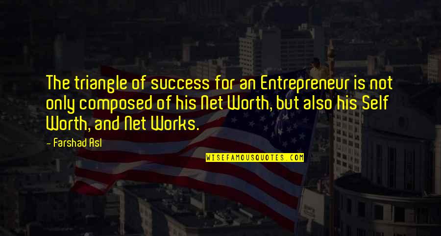 Work For Success Quotes By Farshad Asl: The triangle of success for an Entrepreneur is Work For Success Quotes By Farshad Asl: The triangle of success for an Entrepreneur is