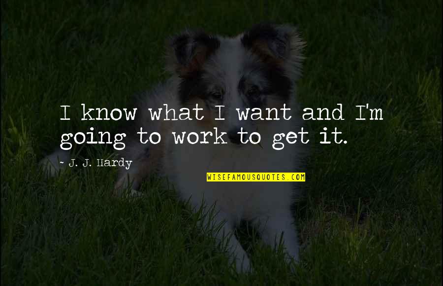 Work For What You Want Quotes By J. J. Hardy: I know what I want and I'm going
