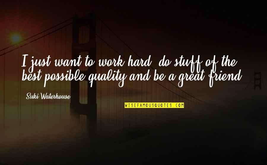 Work Friend Quotes By Suki Waterhouse: I just want to work hard, do stuff Work Friend Quotes By Suki Waterhouse: I just want to work hard, do stuff