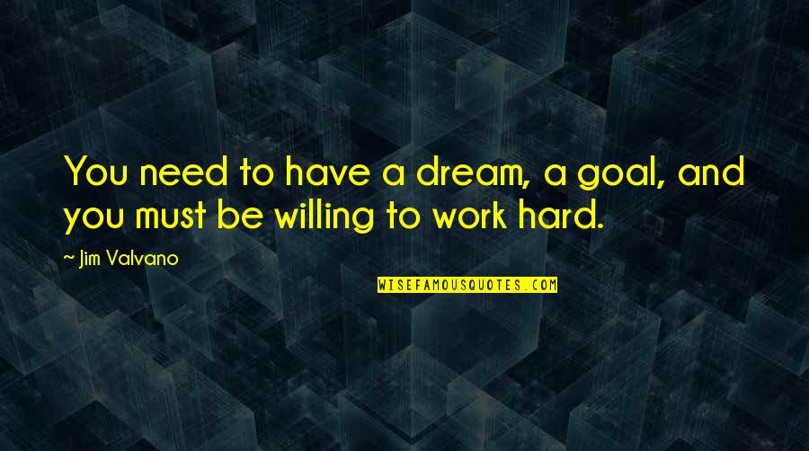 Work Goal Quotes By Jim Valvano: You need to have a dream, a goal,