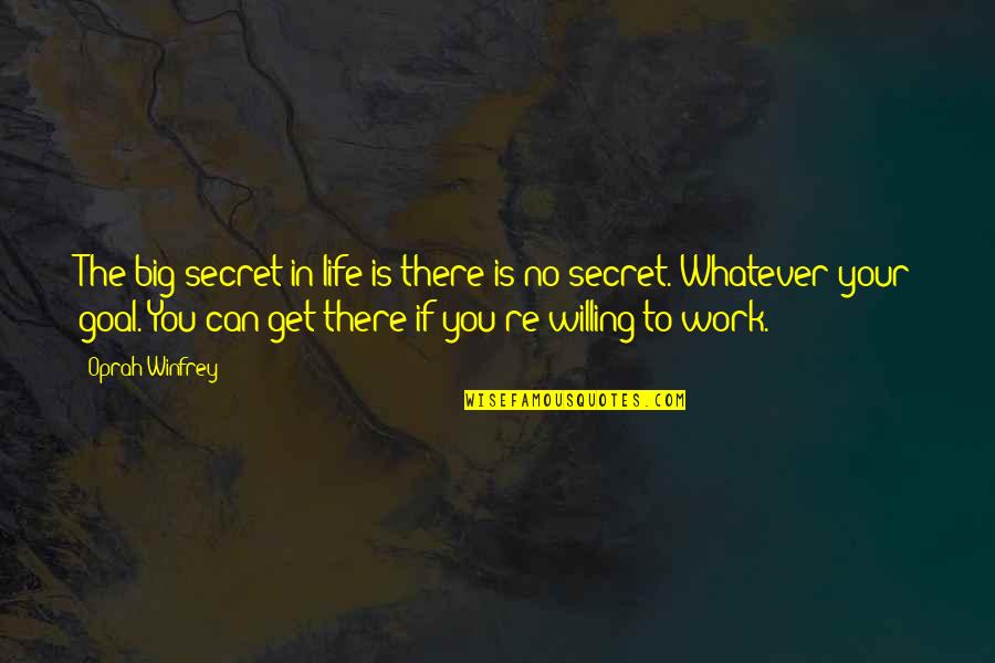 Work Goal Quotes By Oprah Winfrey: The big secret in life is there is