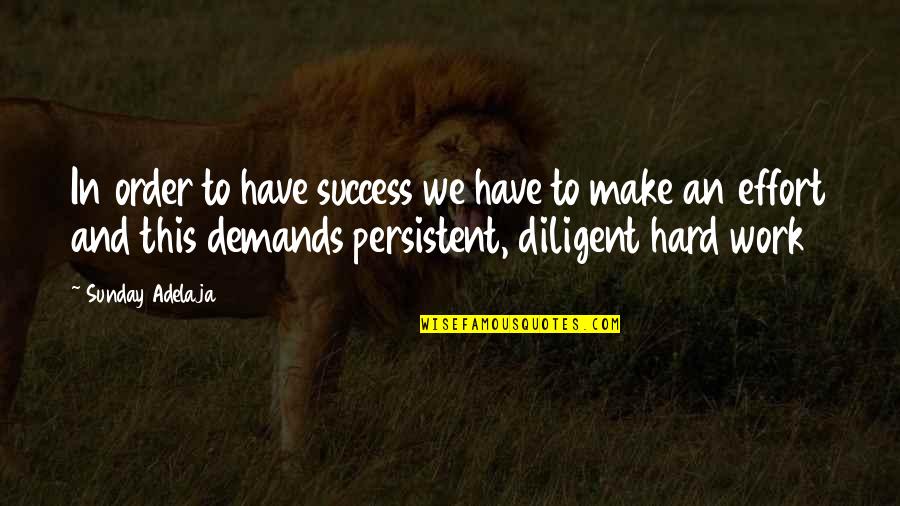 Work Hard For My Money Quotes By Sunday Adelaja: In order to have success we have to