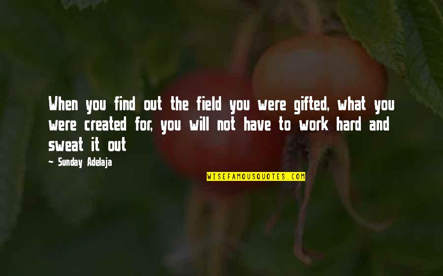 Work Hard For What You Have Quotes By Sunday Adelaja: When you find out the field you were