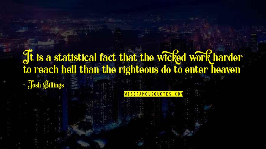 Work Harder Quotes By Josh Billings: It is a statistical fact that the wicked