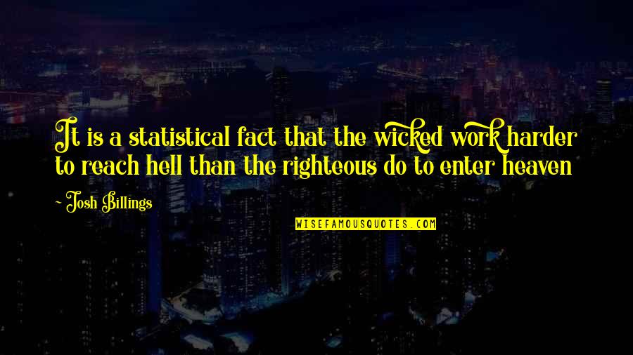 Work Harder Than You Quotes By Josh Billings: It is a statistical fact that the wicked