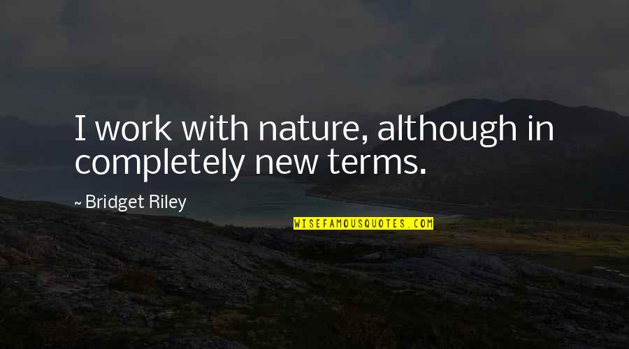 Work In Nature Quotes By Bridget Riley: I work with nature, although in completely new