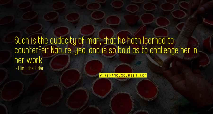 Work In Nature Quotes By Pliny The Elder: Such is the audacity of man, that he