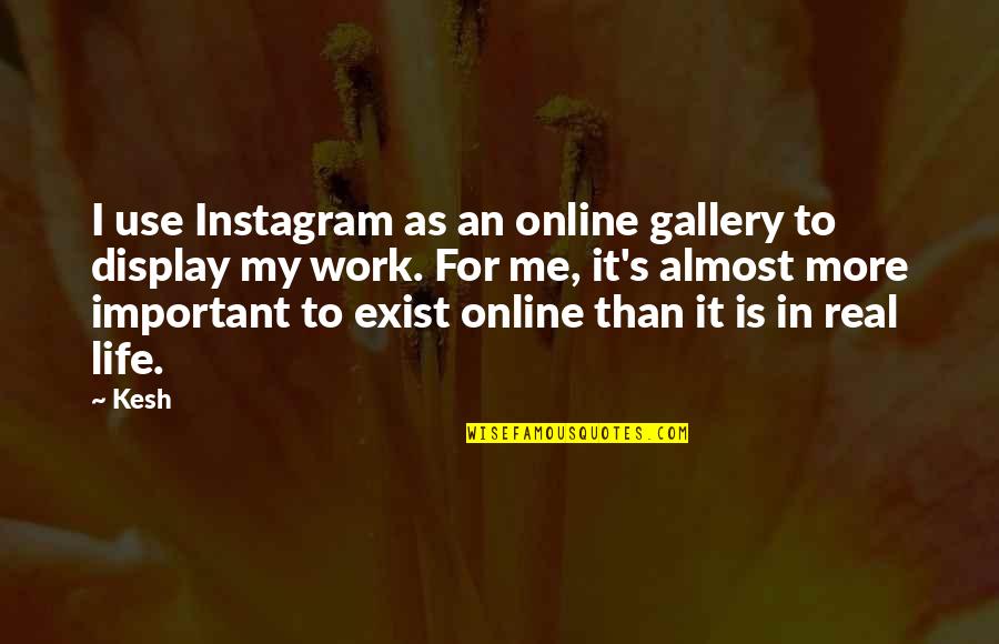 Work Instagram Quotes By Kesh: I use Instagram as an online gallery to Work Instagram Quotes By Kesh: I use Instagram as an online gallery to
