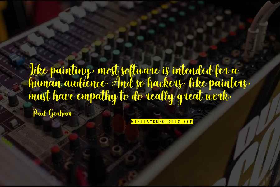 Work Is Like Quotes By Paul Graham: Like painting, most software is intended for a