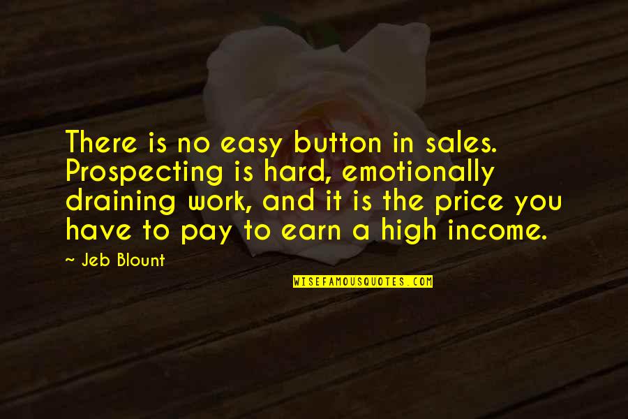 Work Is Not Easy Quotes By Jeb Blount: There is no easy button in sales. Prospecting