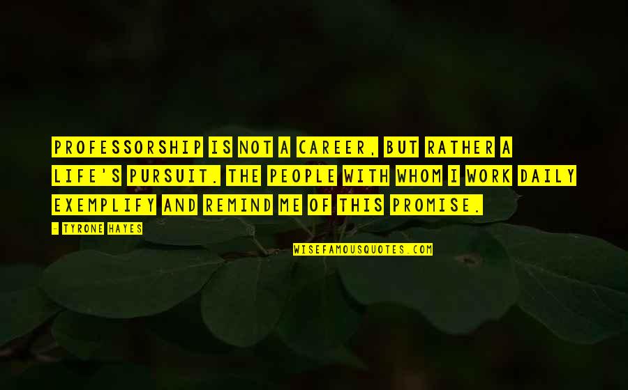 Work Is Not Life Quotes By Tyrone Hayes: Professorship is not a career, but rather a