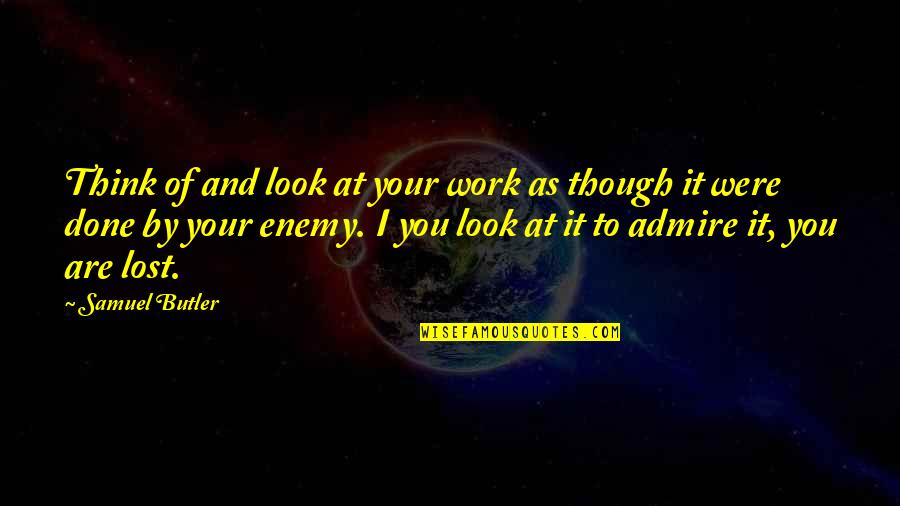 Work Lost Quotes By Samuel Butler: Think of and look at your work as
