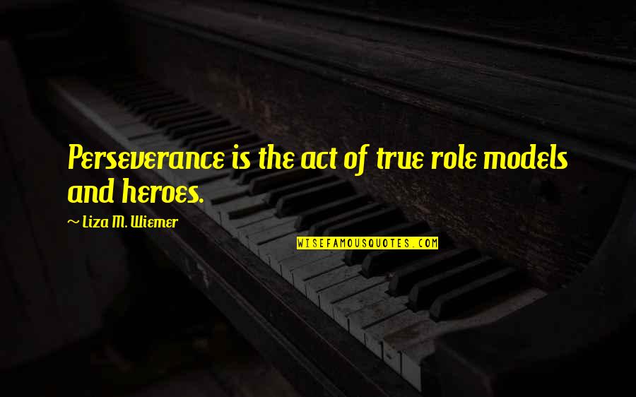 Work Motivational Quotes By Liza M. Wiemer: Perseverance is the act of true role models