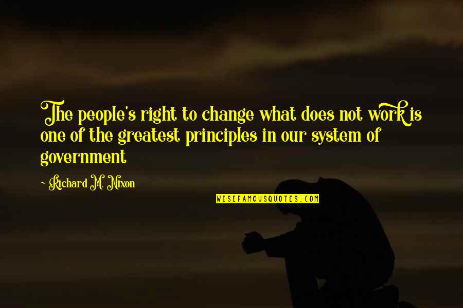 Work Of Change Quotes By Richard M. Nixon: The people's right to change what does not Work Of Change Quotes By Richard M. Nixon: The people's right to change what does not