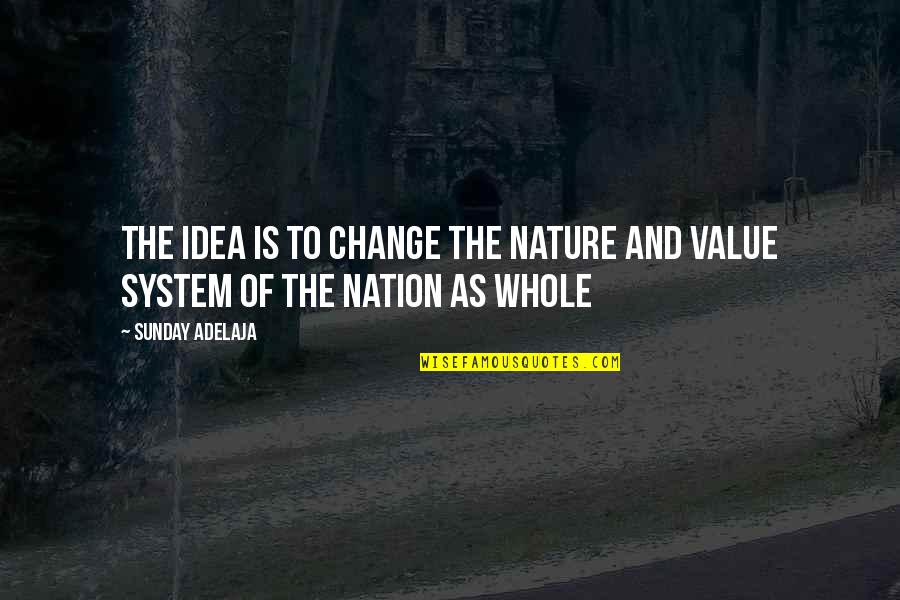 Work Of Change Quotes By Sunday Adelaja: The idea is to change the nature and