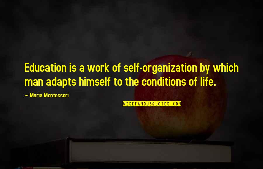 Work Organization Quotes By Maria Montessori: Education is a work of self-organization by which