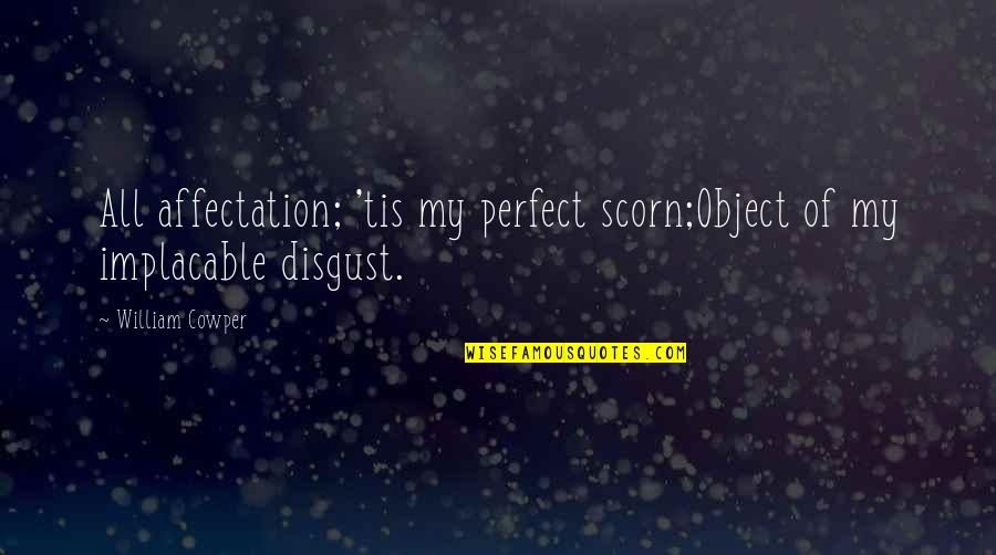 Work Play Love Quotes By William Cowper: All affectation; 'tis my perfect scorn;Object of my