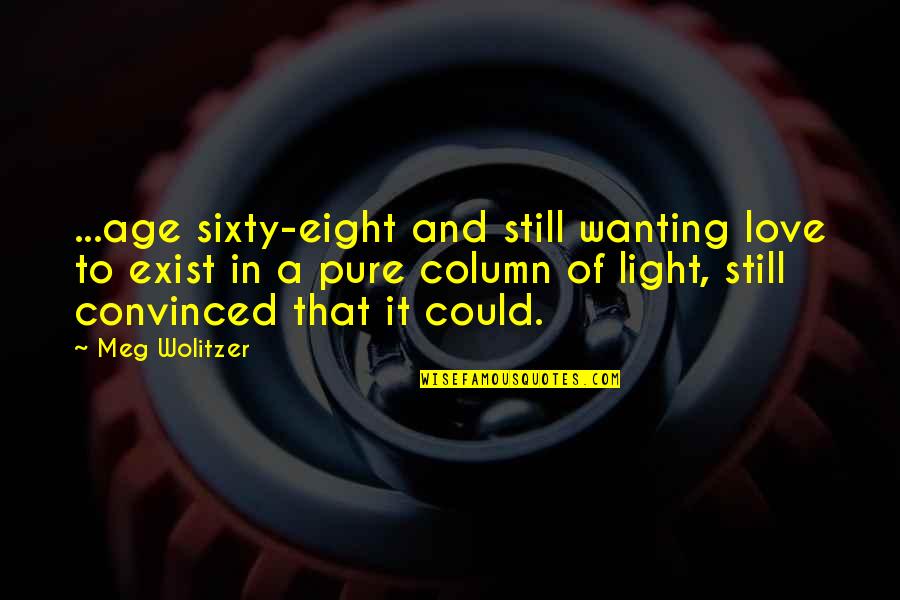 Work Politics Quotes Quotes By Meg Wolitzer: ...age sixty-eight and still wanting love to exist