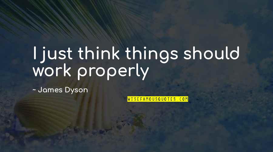 Work Properly Quotes By James Dyson: I just think things should work properly