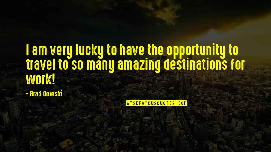 Work Quotes By Brad Goreski: I am very lucky to have the opportunity Work Quotes By Brad Goreski: I am very lucky to have the opportunity