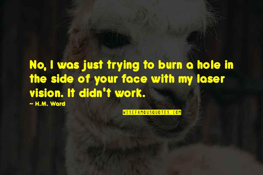 Work Vision Quotes By H.M. Ward: No, I was just trying to burn a