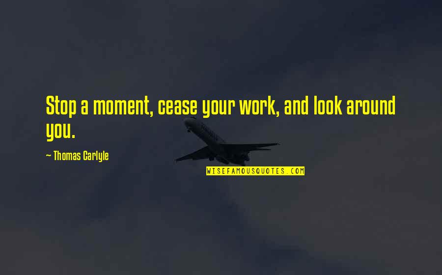 Work Vision Quotes By Thomas Carlyle: Stop a moment, cease your work, and look