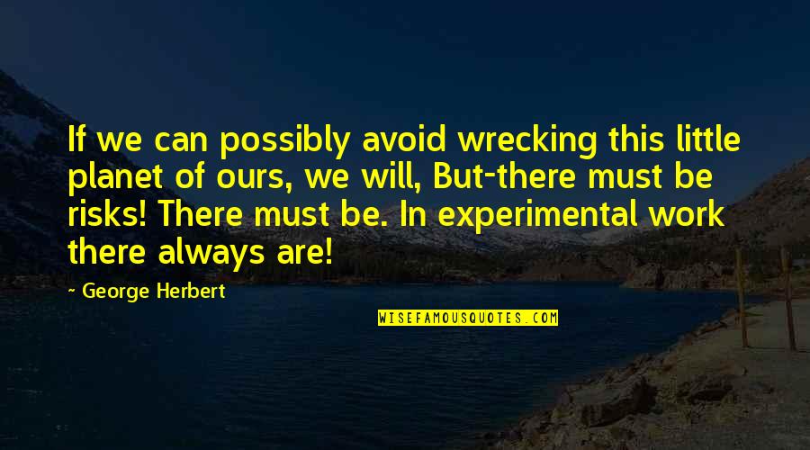 Work Will Always Be There Quotes By George Herbert: If we can possibly avoid wrecking this little