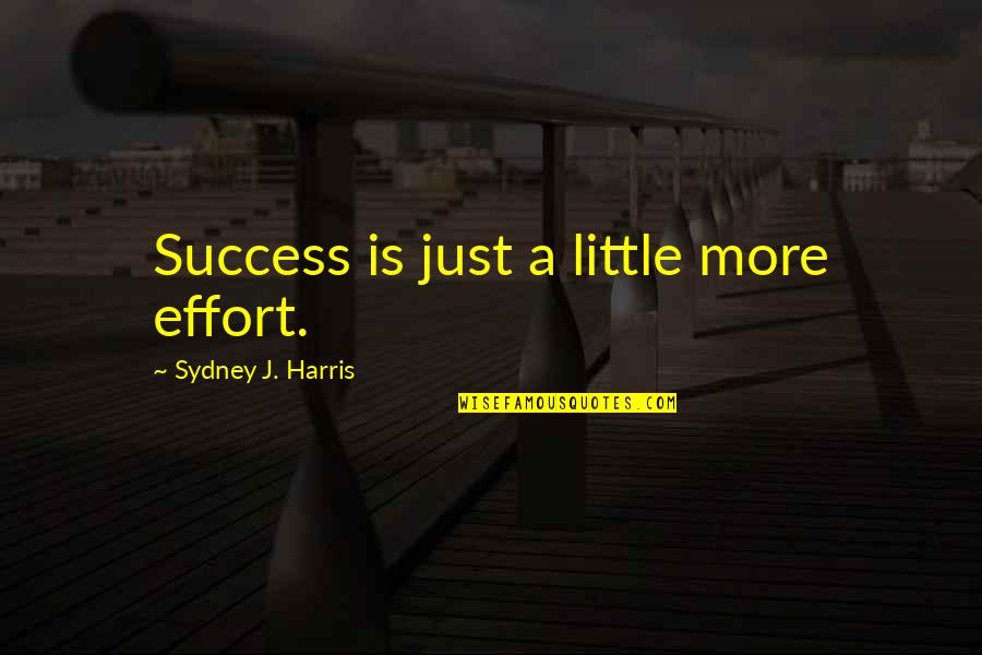 Workaniser Quotes By Sydney J. Harris: Success is just a little more effort.