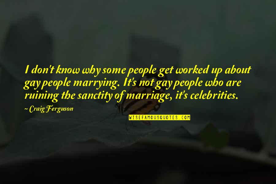 Worked Up Quotes By Craig Ferguson: I don't know why some people get worked