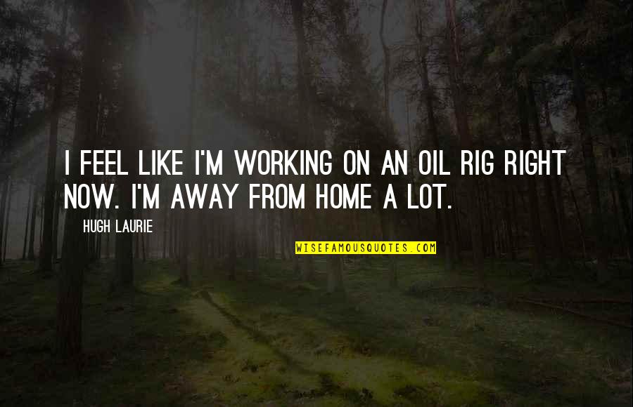 Working At Home Quotes By Hugh Laurie: I feel like I'm working on an oil