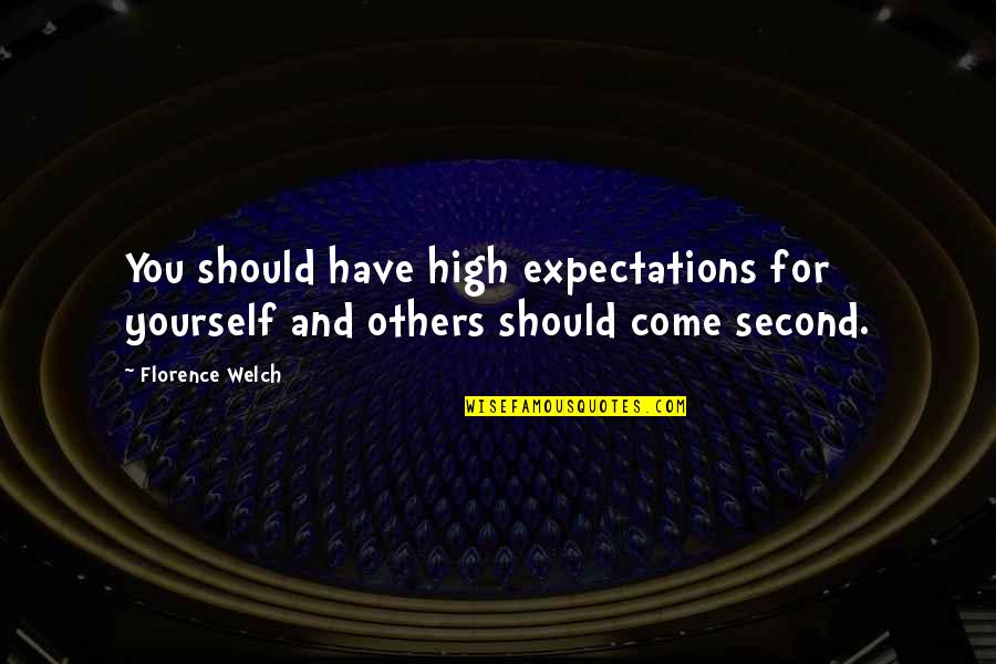 Working Cheerfully Quotes By Florence Welch: You should have high expectations for yourself and