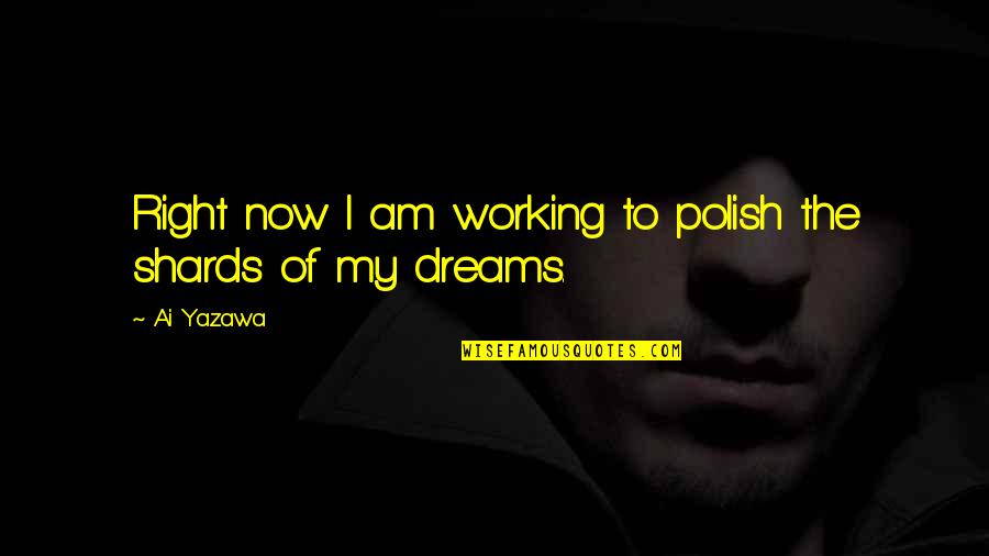 Working For Your Dreams Quotes By Ai Yazawa: Right now I am working to polish the