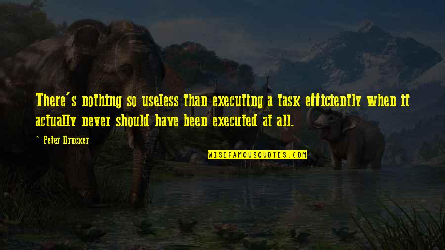 Working Hard And Achieving Success Quotes By Peter Drucker: There's nothing so useless than executing a task