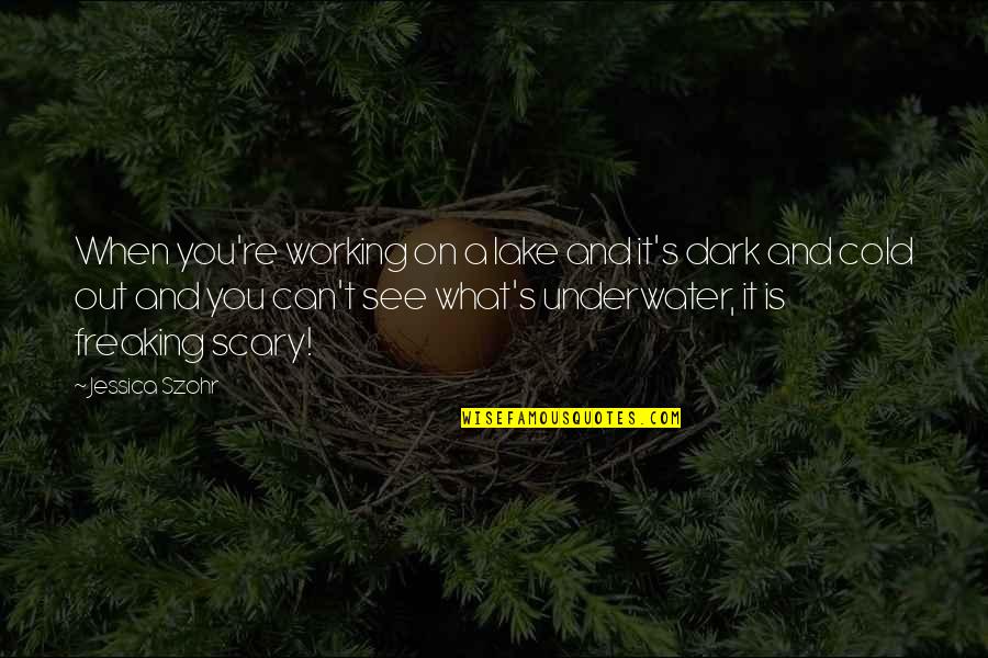 Working In The Dark Quotes By Jessica Szohr: When you're working on a lake and it's