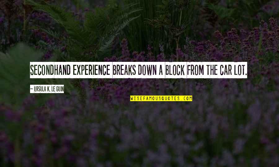 Working Life Motivational Quotes By Ursula K. Le Guin: Secondhand experience breaks down a block from the Working Life Motivational Quotes By Ursula K. Le Guin: Secondhand experience breaks down a block from the