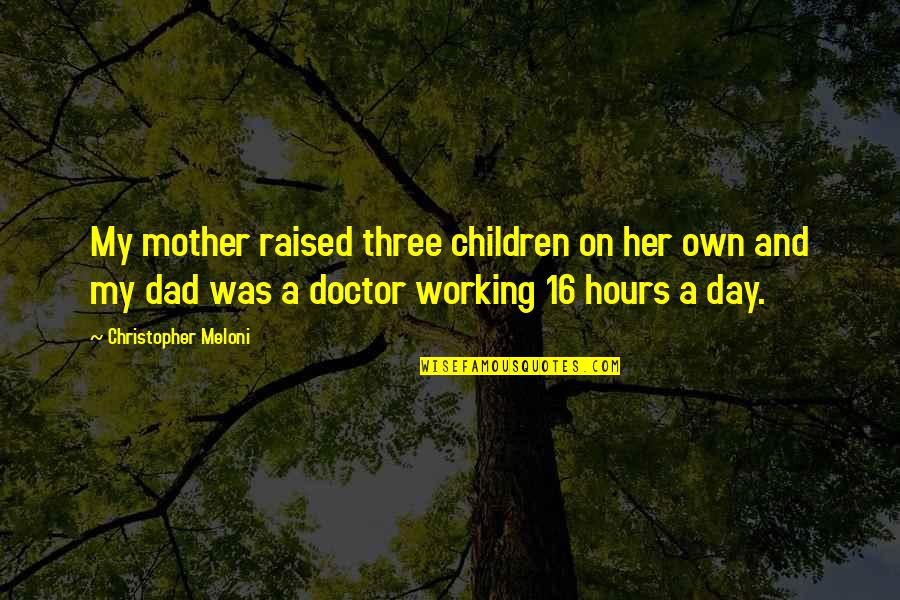 Working Mother Quotes By Christopher Meloni: My mother raised three children on her own Working Mother Quotes By Christopher Meloni: My mother raised three children on her own