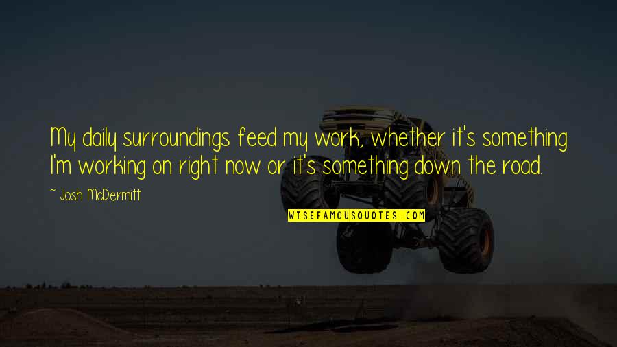 Working Now Quotes By Josh McDermitt: My daily surroundings feed my work, whether it's