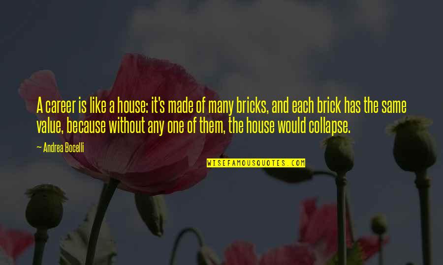 Working On Becoming A Better Person Quotes By Andrea Bocelli: A career is like a house: it's made