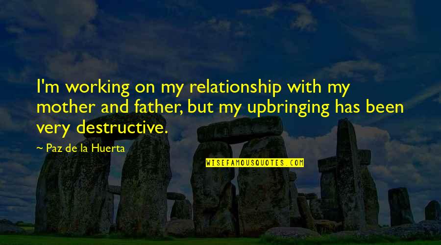 Working Out A Relationship Quotes By Paz De La Huerta: I'm working on my relationship with my mother