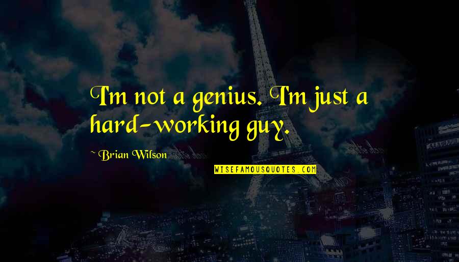 Working Out Hard Quotes By Brian Wilson: I'm not a genius. I'm just a hard-working