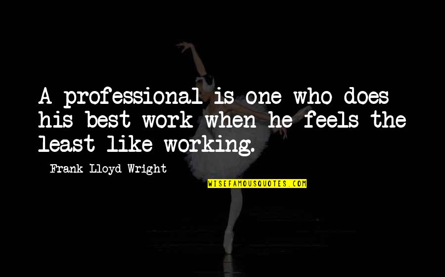 Working Out Motivation Quotes By Frank Lloyd Wright: A professional is one who does his best Working Out Motivation Quotes By Frank Lloyd Wright: A professional is one who does his best