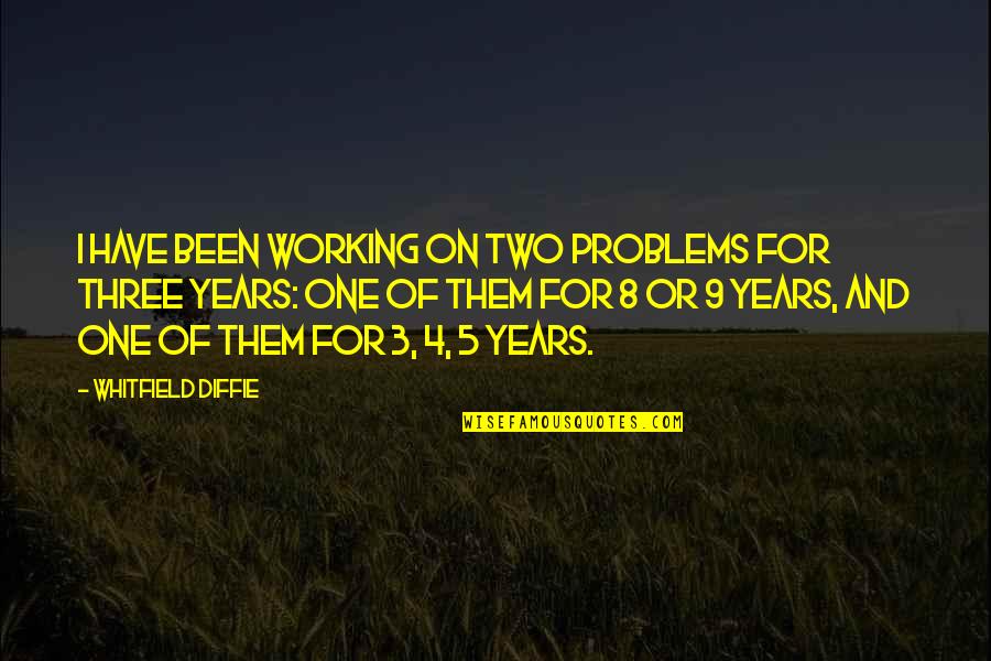 Working Out Problems Quotes By Whitfield Diffie: I have been working on two problems for