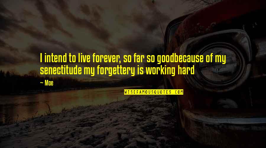 Working So Hard Quotes By Moe: I intend to live forever, so far so