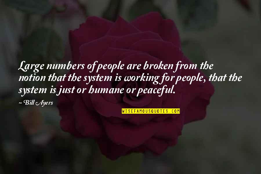 Working The System Quotes By Bill Ayers: Large numbers of people are broken from the