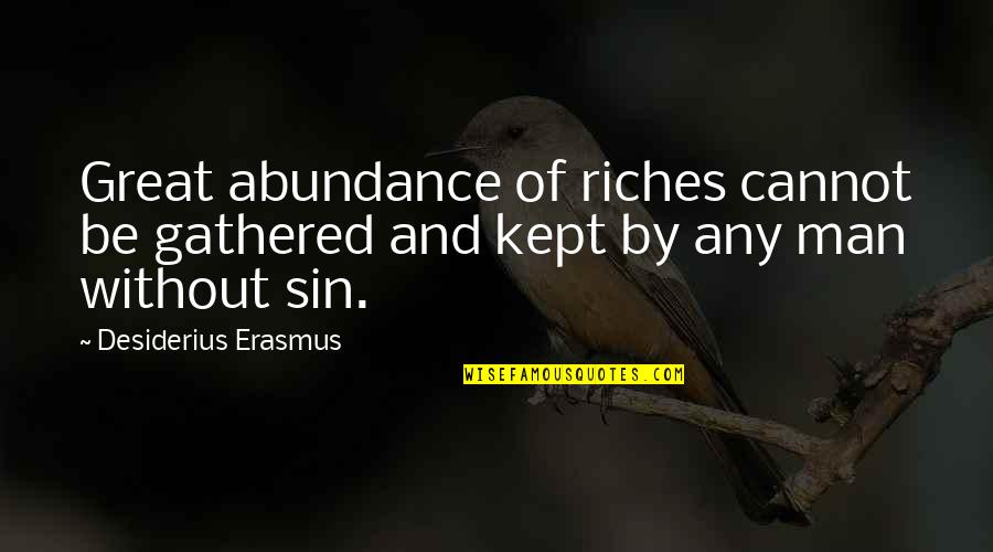 Working To Achieve Goals Quotes By Desiderius Erasmus: Great abundance of riches cannot be gathered and